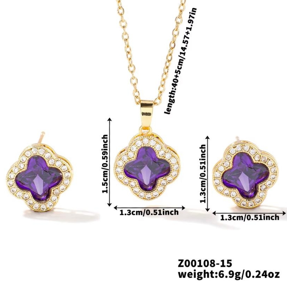 Elegant Gold and Purple Jewelry Set
